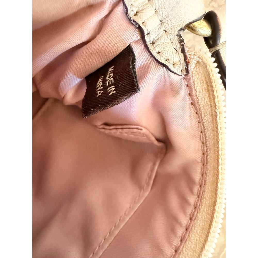 Coach Poppy cream Leather Whipstitch Shoulder Bag wristlet - Picture 14 of 15